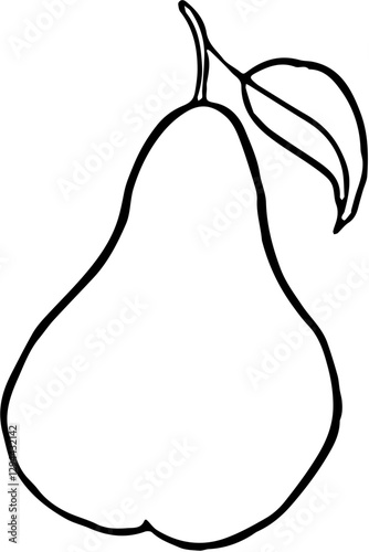 Fruit. Hand drawn vector isolated sketch. Pear