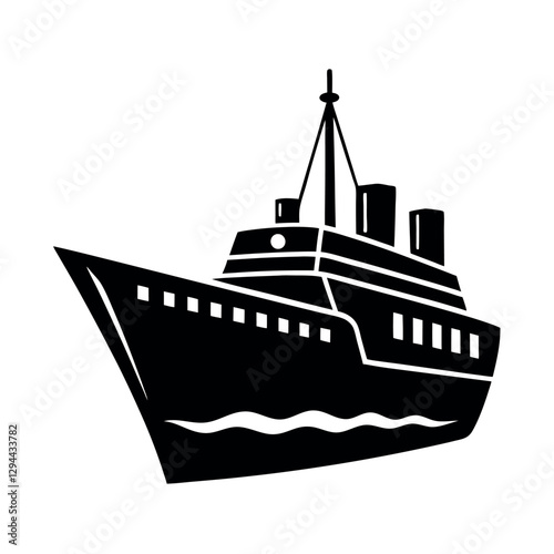 Icebreaker Ship Vector for Logos and Icons