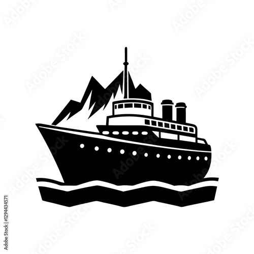 Black Icebreaker Ship for Marine Designs