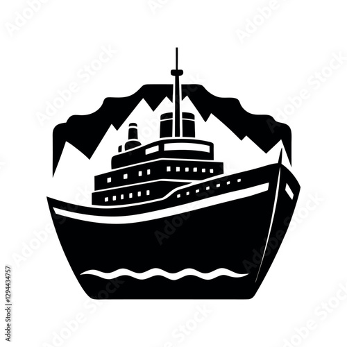 Icebreaker Silhouette for Nautical Graphics