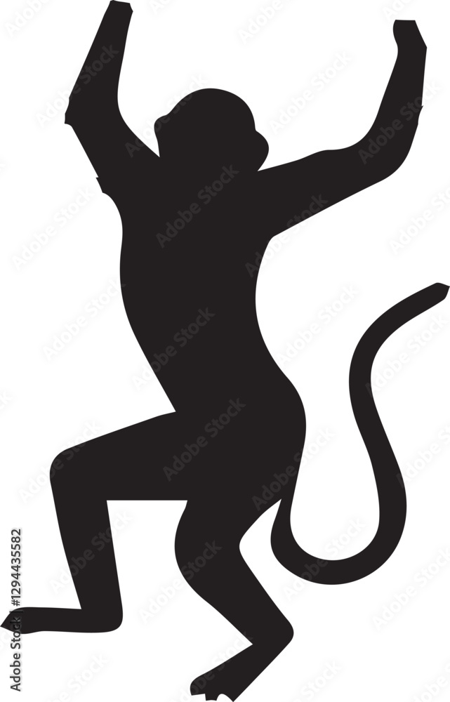 Fototapeta premium Monkey silhouette vector EPS