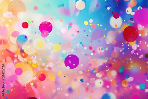 Festive confetti background with colorful circles for a joyful and celebratory theme