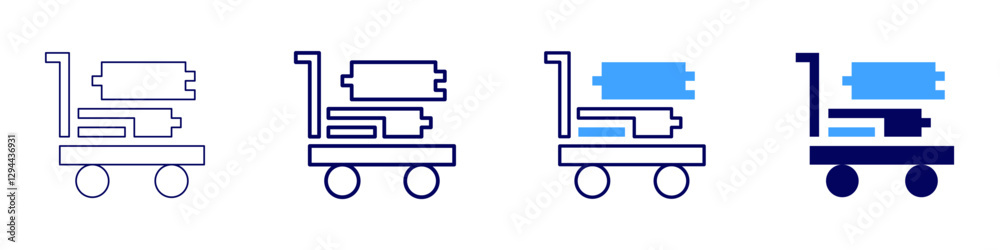 Trolley for hotel use icon in 4 different styles. Thin Line, Line, Bold Line, Duotone. Duotone style. Editable stroke Trolley for hotel use icon in 4 different styles. Thin Line, Line, Bold Line, Duotone. Duotone style. Editable stroke