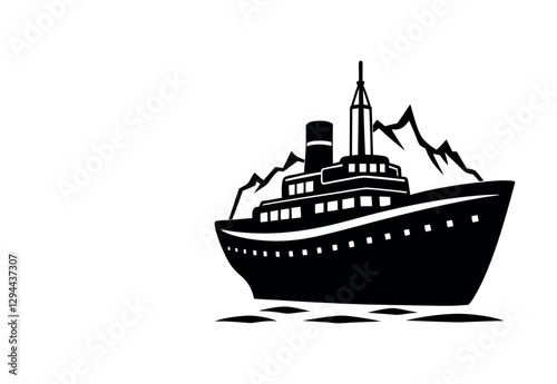 Black Icebreaker Silhouette for T-Shirt Prints