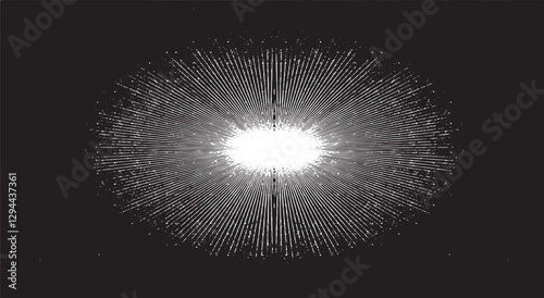 Circular starburst explosion texture. Distressed uneven grunge background. Abstract vector illustration. Overlay to create interesting effect and depth. Isolated on white background.