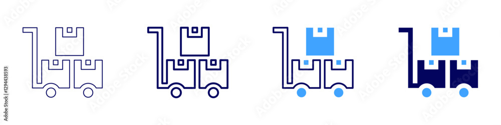 Trolley stand icon in 4 different styles. Thin Line, Line, Bold Line, Duotone. Duotone style. Editable stroke Trolley stand icon in 4 different styles. Thin Line, Line, Bold Line, Duotone. Duotone style. Editable stroke