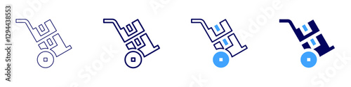 Trolley shopping cart icon in 4 different styles. Thin Line, Line, Bold Line, Duotone. Duotone style. Editable stroke