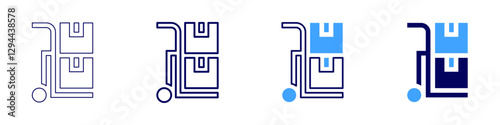 Trolley service icon in 4 different styles. Thin Line, Line, Bold Line, Duotone. Duotone style. Editable stroke