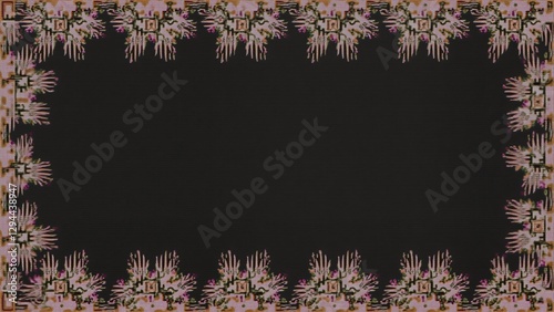 Elegant Black and Pink Floral Frame Border Design