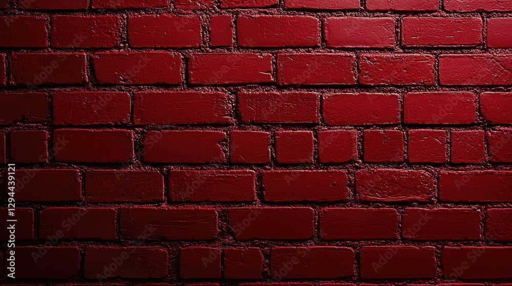 Fototapeta premium A textured red brick wall, showcasing a rustic and vibrant appearance, adds depth and character to any space.