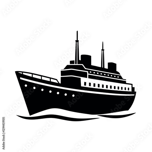 Icebreaker Ship Vector for Creative Projects