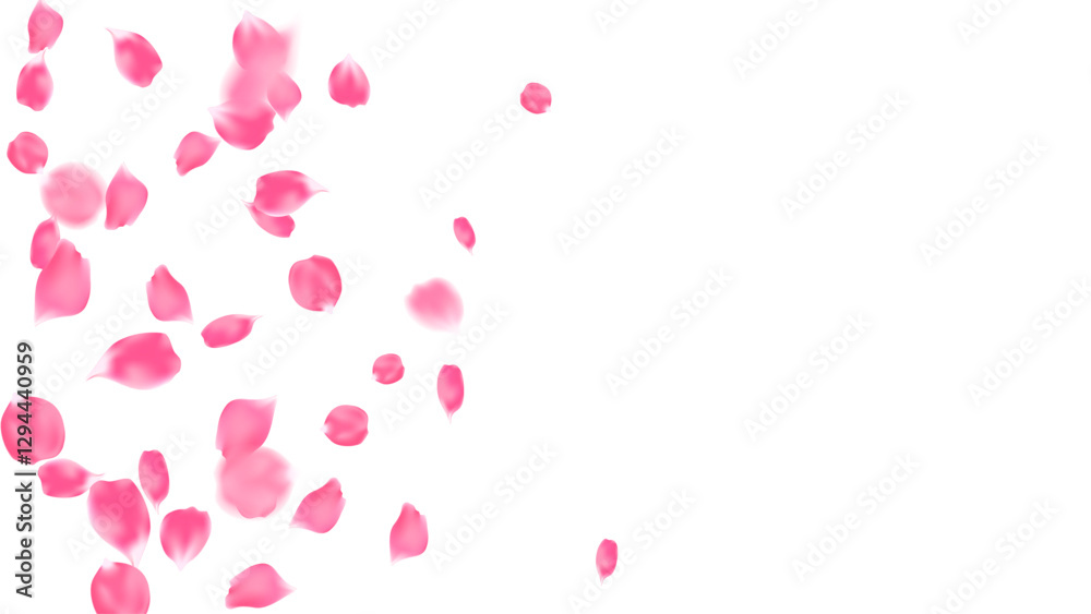 Lovely banner rose petals flying float. Floral composition background, Valentine romantic card design vector illustration Lovely banner rose petals flying float. Floral composition background, Valentine romantic card design vector illustration
