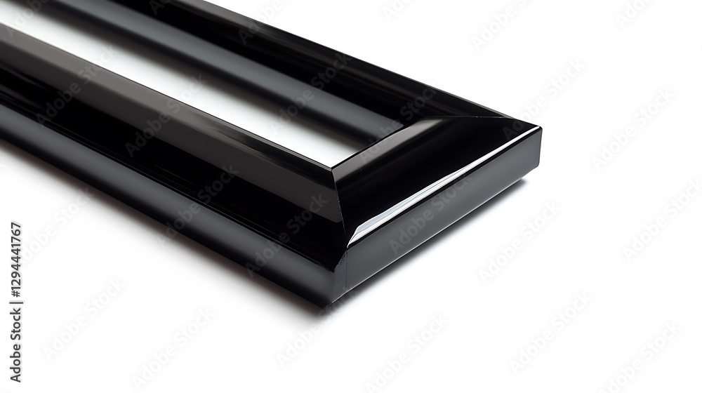 Elegant Black Lacquered Frame with Sleek Lines and a Glossy Finish Elegant Black Lacquered Frame with Sleek Lines and a Glossy Finish