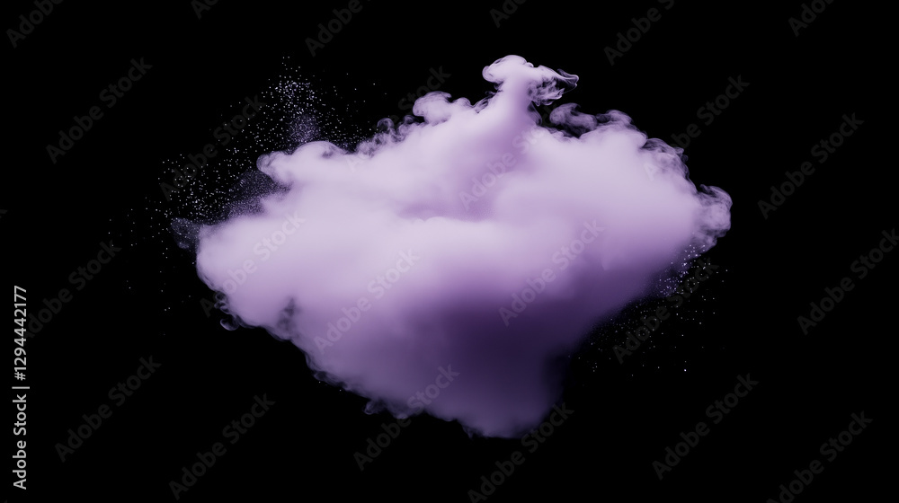 Fototapeta premium Faded purple mist swirling gracefully in darkness creates an ethereal atmosphere