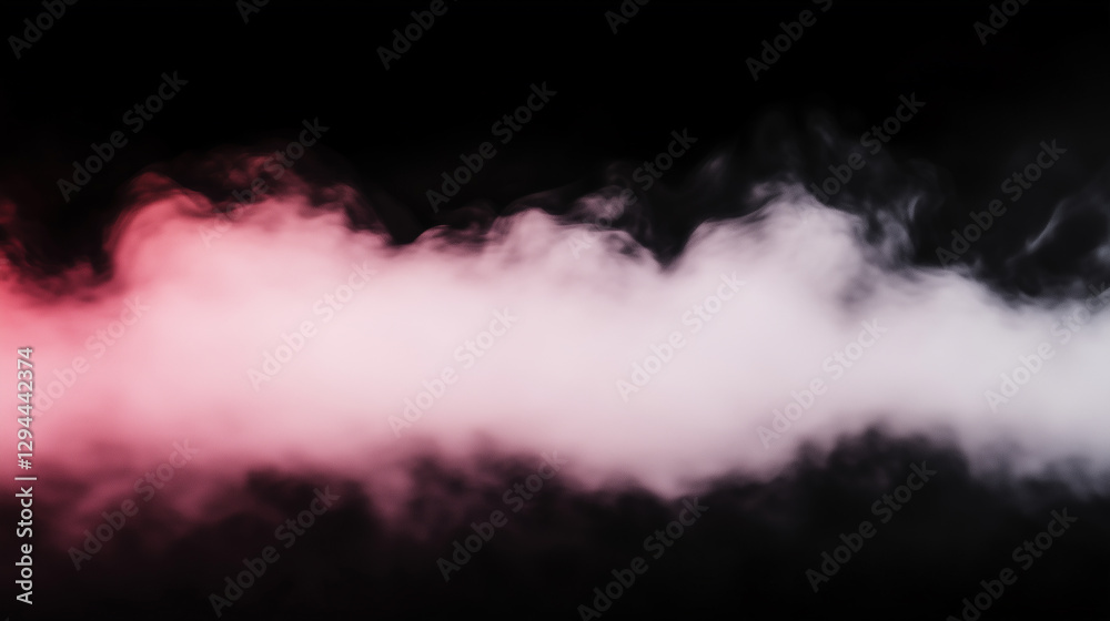 Light pink fog swirling in isolation against a black background creating a mystical atmosphere Light pink fog swirling in isolation against a black background creating a mystical atmosphere