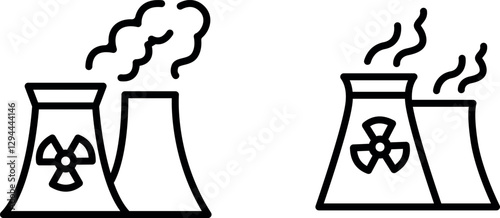 "Nuclear Power Plant Icon – Symbol of Clean Energy, Industrial Power, and Sustainable Electricity"