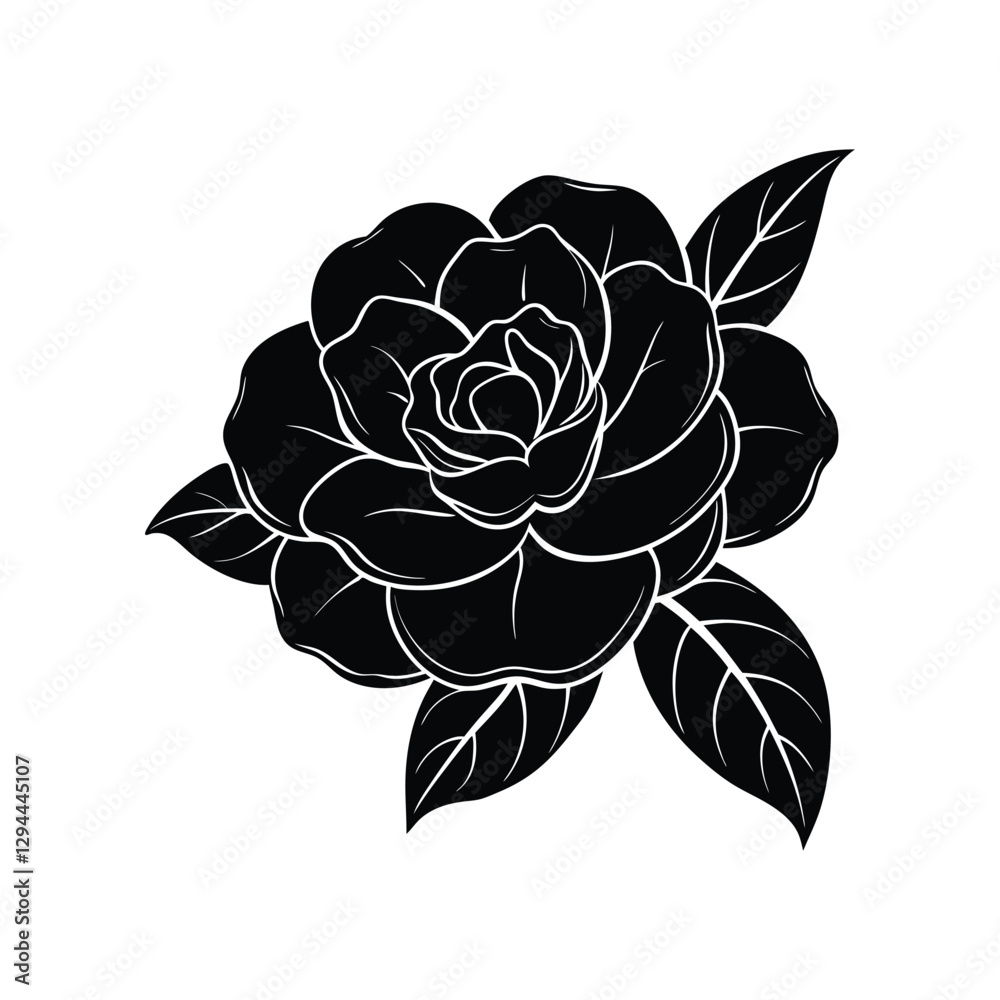 Obraz premium vector illustration of a rose on white background 