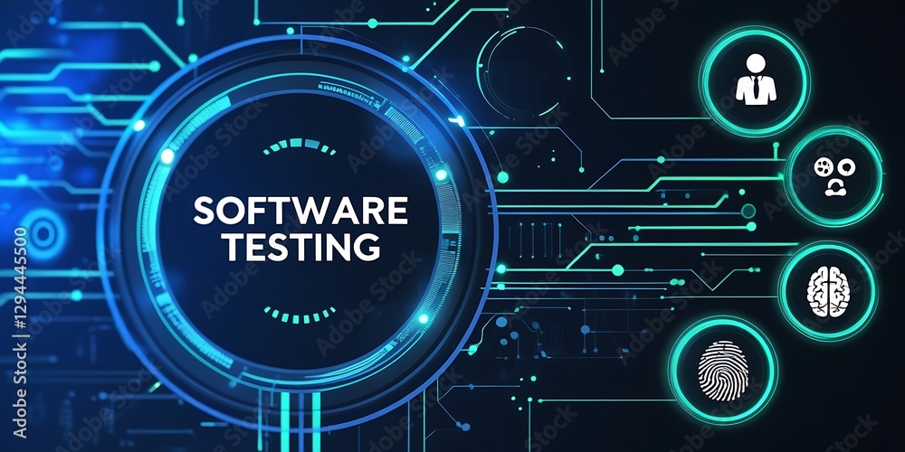 Obraz premium Software Automation Testing, QA Testing, and System Validation in Software Development, software testers, automation testing, system testing, App or Software Development