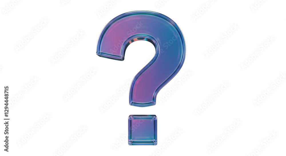 Isolated Holographic Question Mark Symbol Isolated Holographic Question Mark Symbol