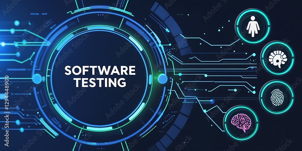 Obraz premium Software Automation Testing, QA Testing, and System Validation in Software Development, software testers, automation testing, system testing, App or Software Development