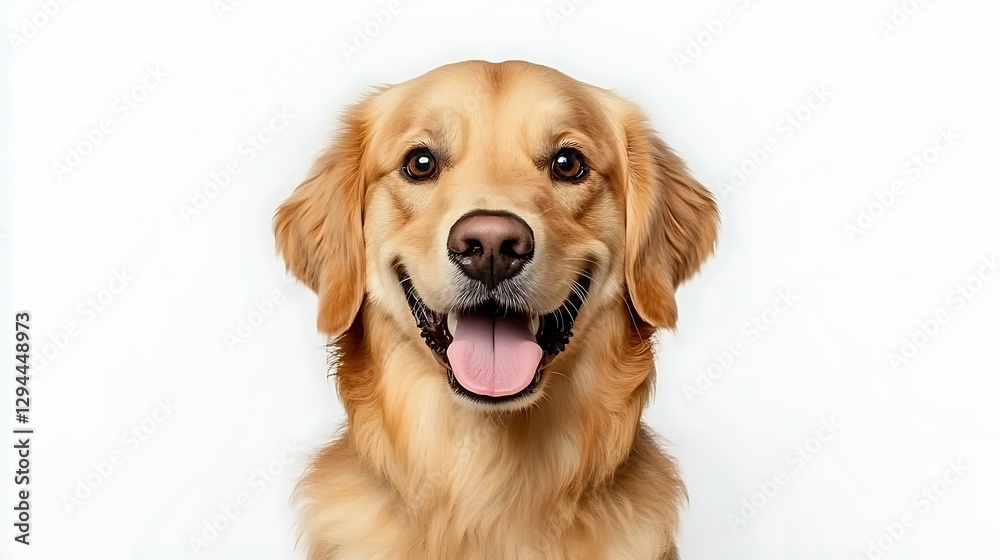 Golden Retriever Portrait: A Happy Canine Close-Up AI Generated Golden Retriever Portrait: A Happy Canine Close-Up AI Generated