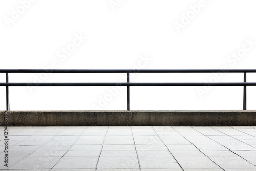 Minimalistic transparent background png with railing urban setting high-quality image white environment