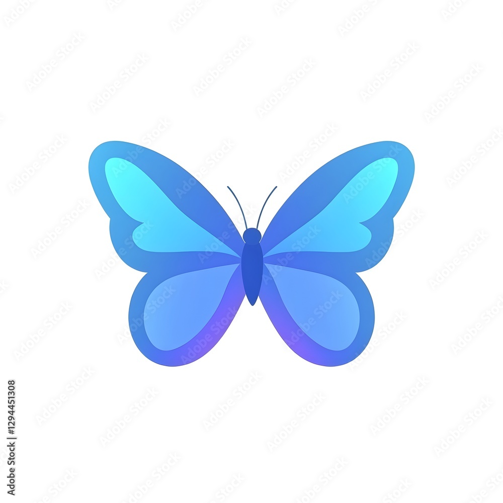 Butterfly Icon on a White Background – Easy for Cut-Out Use