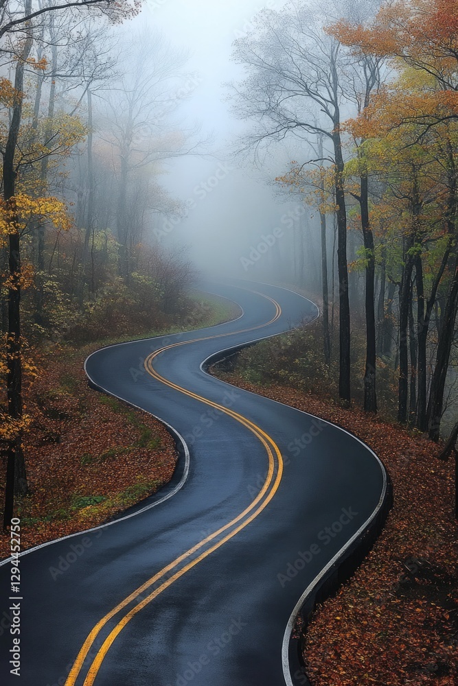 Fototapeta premium Winding Road Through Forest
