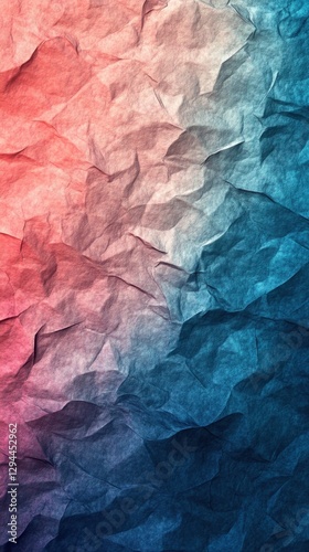 Wallpaper Mural Abstract crumpled paper texture with vibrant gradient of red and blue creating a dynamic and artistic background perfect for design Torontodigital.ca