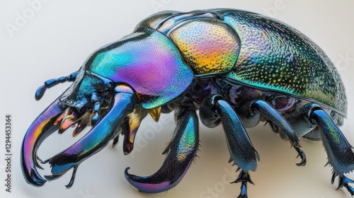 Vibrant iridescent beetle macro photography photo