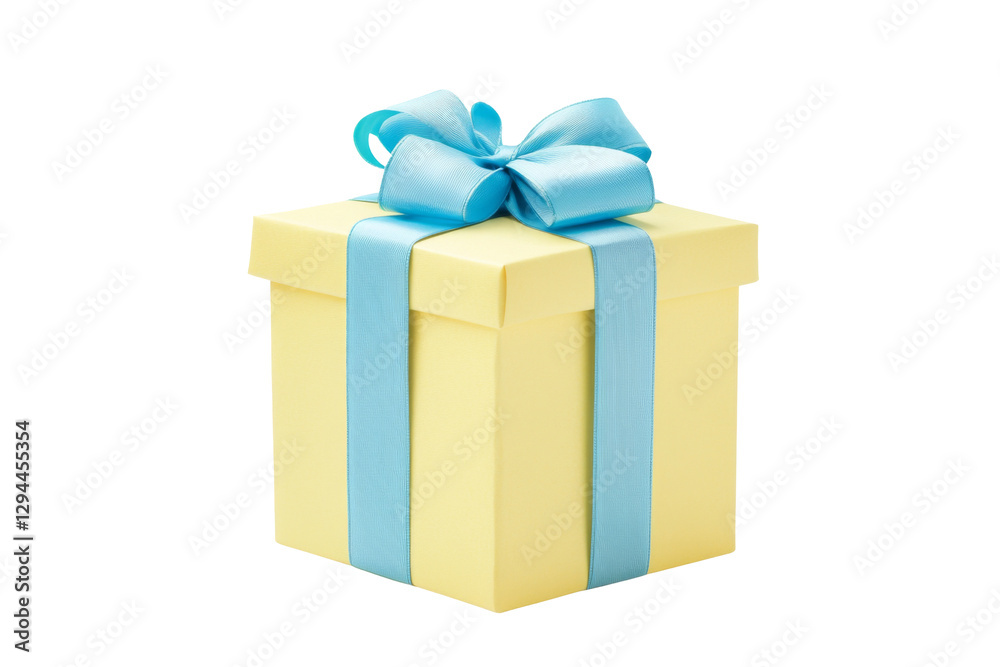Gift box with blue ribbon on transparent background png for celebrations and events Gift box with blue ribbon on transparent background png for celebrations and events
