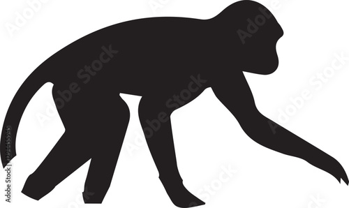 Monkey silhouette vector EPS
