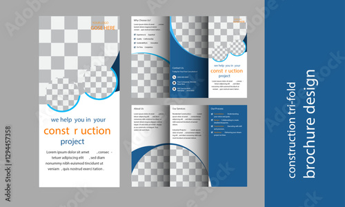 Corporate construction and home renovation trifold brochure design, Professional trifold brochure design. Construction Farm Marketing Brochure