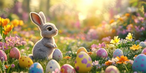 Bunny with Easter Eggs