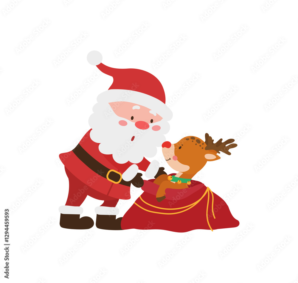 Santa With Reindeer Santa With Reindeer