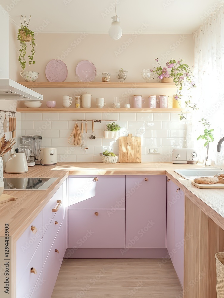 Fototapeta premium The image showcases a stylish and modern kitchen interior