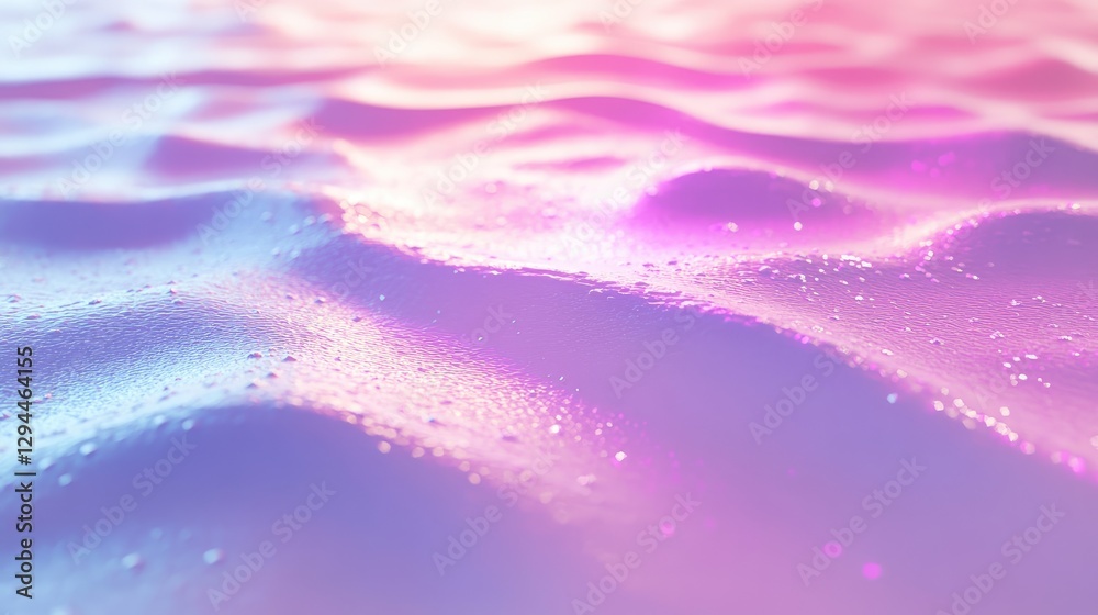 Obraz premium The reflection of a colorful sunset shimmering on wet white sand