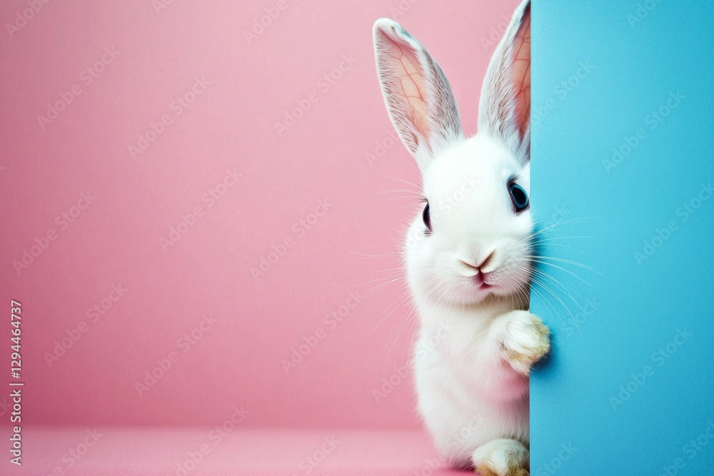 Fototapeta premium Curious Bunny Signifying Spring and Easter Celebration