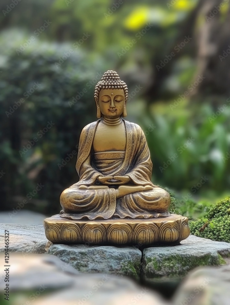 Fototapeta premium Buddha Statue on Rock