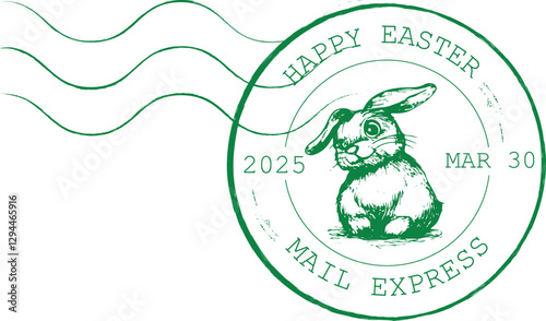 Obraz na plátne Happy Easter bunny rubber stamp