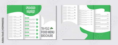 Restaurant food menu trifold brochure template