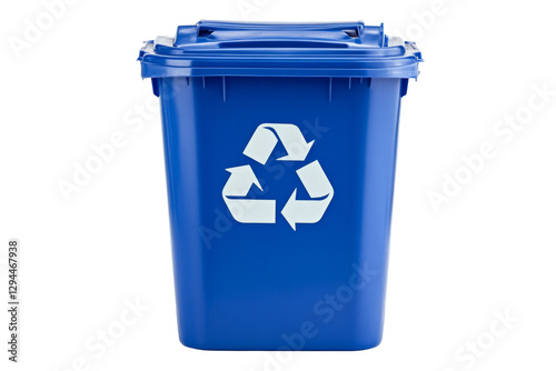 Recycling bin with transparency background png eco-friendly waste management blue color urban environment