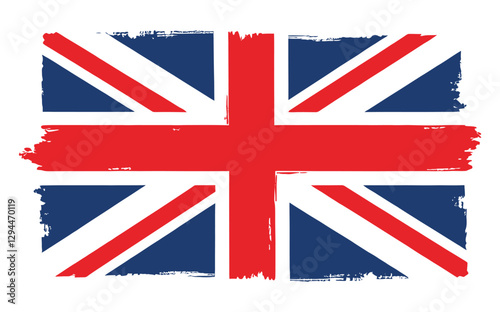British Flag with Brush Effect - Modern Artistic UK Banner