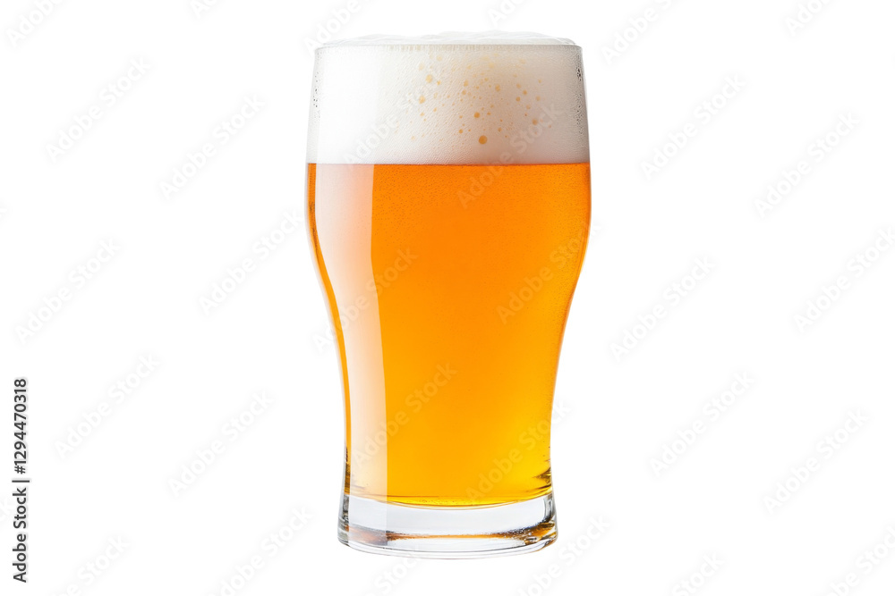 Refreshing beer glass on transparent background png format white environment crisp beverage concept Refreshing beer glass on transparent background png format white environment crisp beverage concept