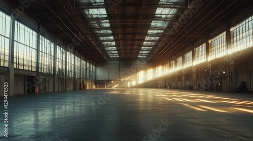 Large Empty Warehouse with Windows