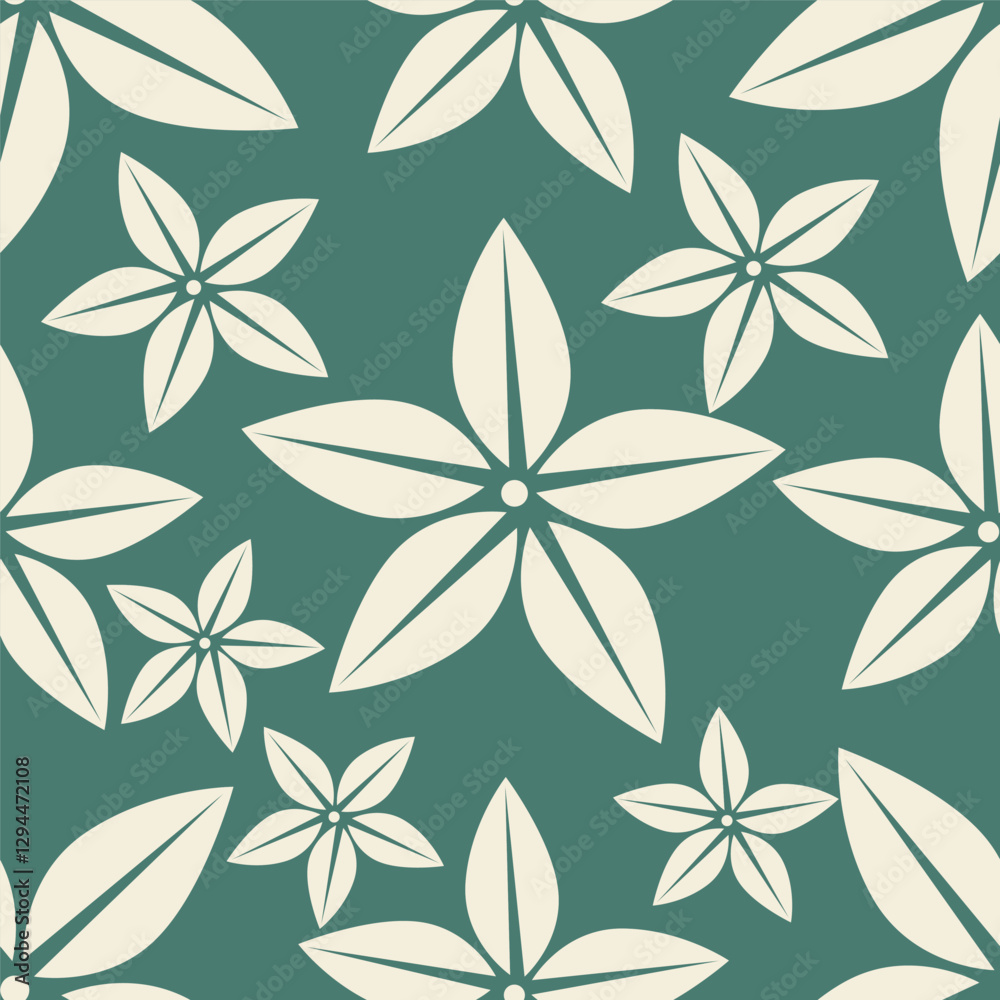 Fototapeta premium Seamless beautiful geometrical flower pattern textile design