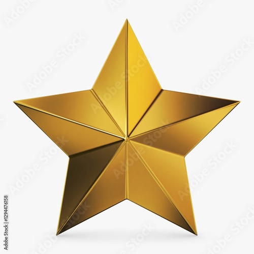 Illustration 3D Gold Star Golden Medal Design