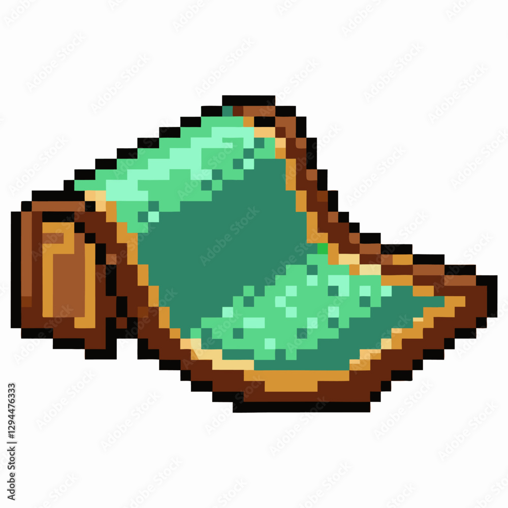Fototapeta premium Retro Pixel Art Open Book on Green Background Vector Illustration