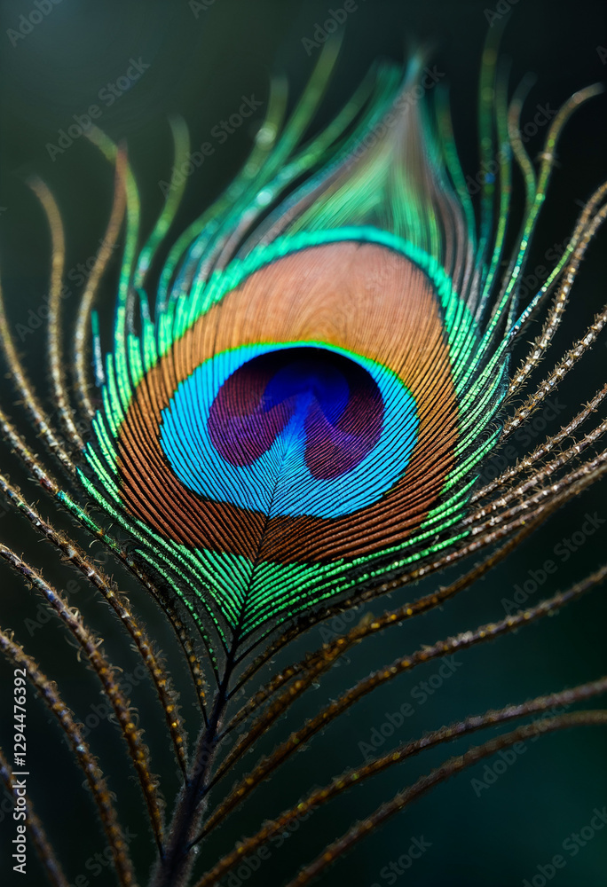 Obraz premium Peacock feather close up