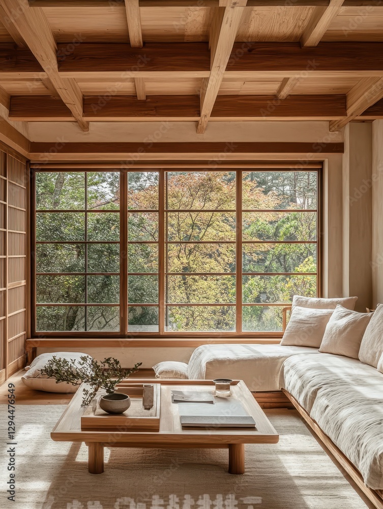 A room with a view of a window and its cozy interior A room with a view of a window and its cozy interior